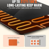 Electric Warming Tray Buffet Food Warming w/ Temp Control Tempered Glass